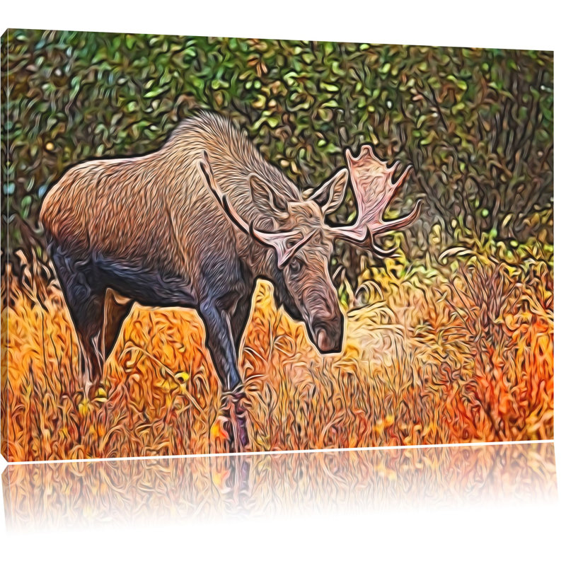 East Urban Home Leinwandbild Großer Elch | Wayfair.de